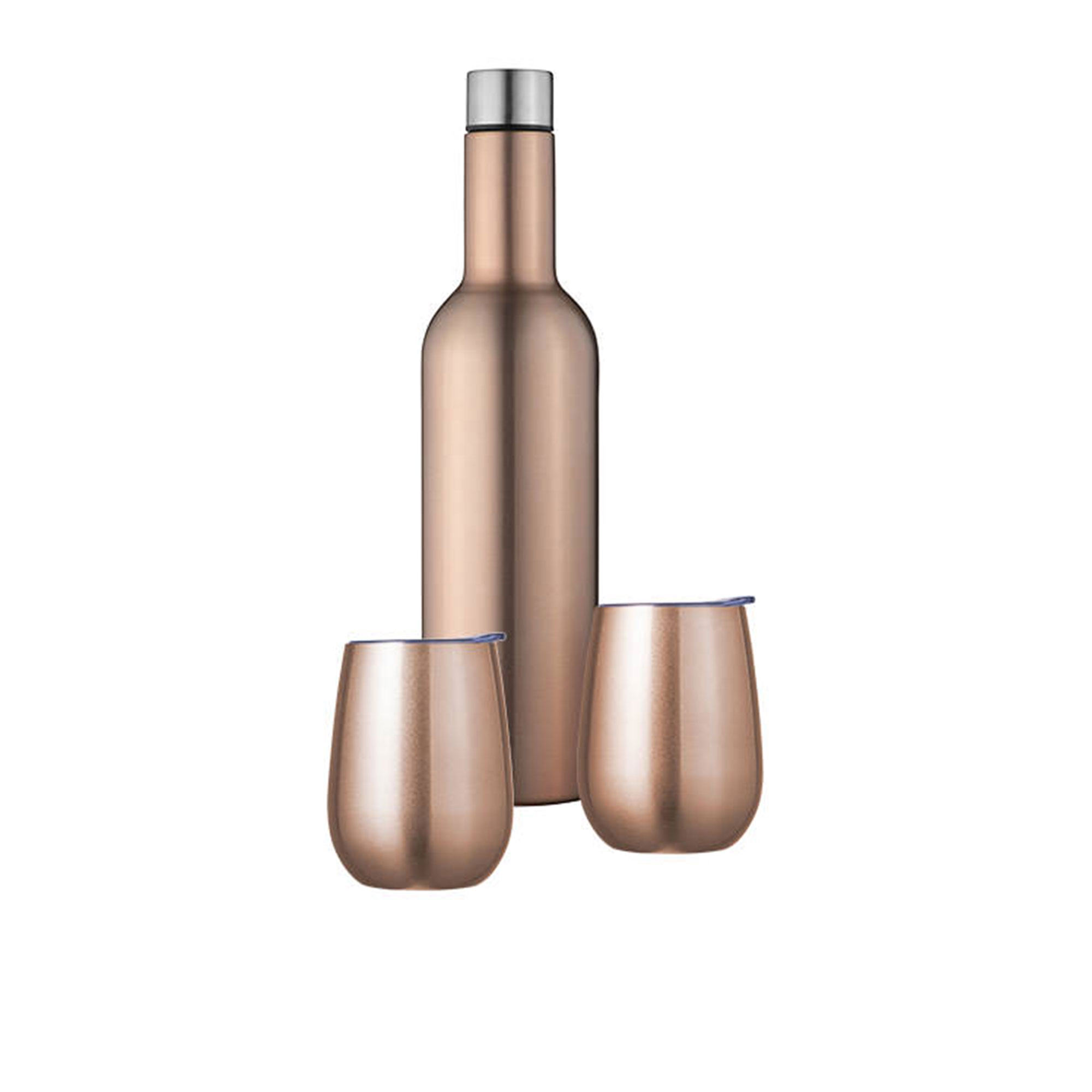 Avanti Double Wall Insulated Wine Traveller Set 3pc Rose Gold Image 1