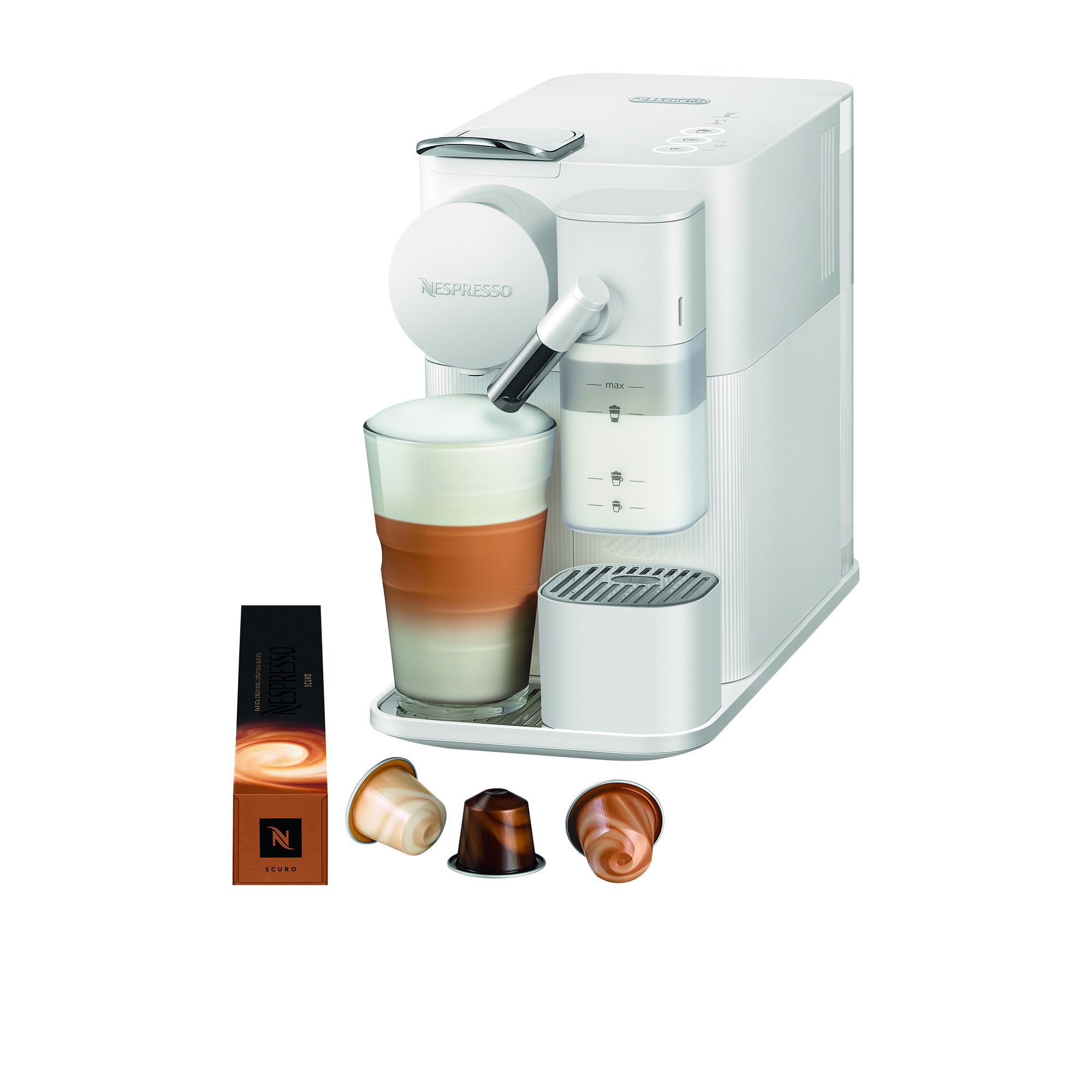DeLonghi Nespresso Lattissima One EN510W Coffee Machine White Image 1