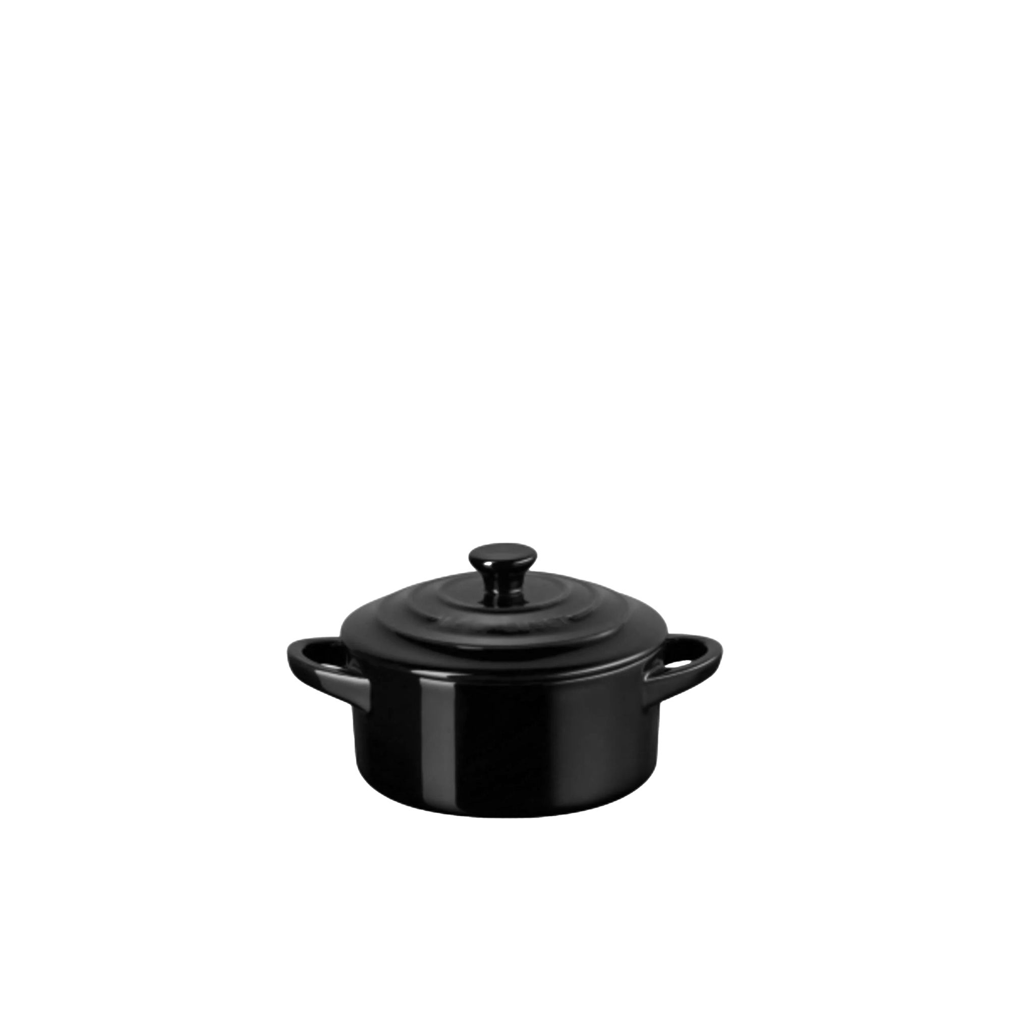 Le Creuset Stoneware Mini Round Casserole 9cm Satin Black Image 1